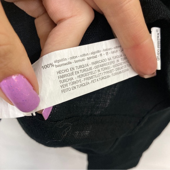 Men’s Zara long sleeve quarter button up cotton shirt black medium lightweight - Picture 4 of 6